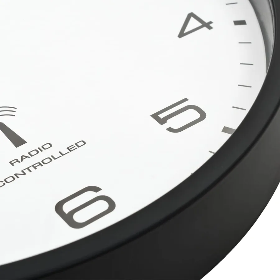 Horloge murale radioguidée Mouvement à quartz 31 cm Blanc/noir - 6