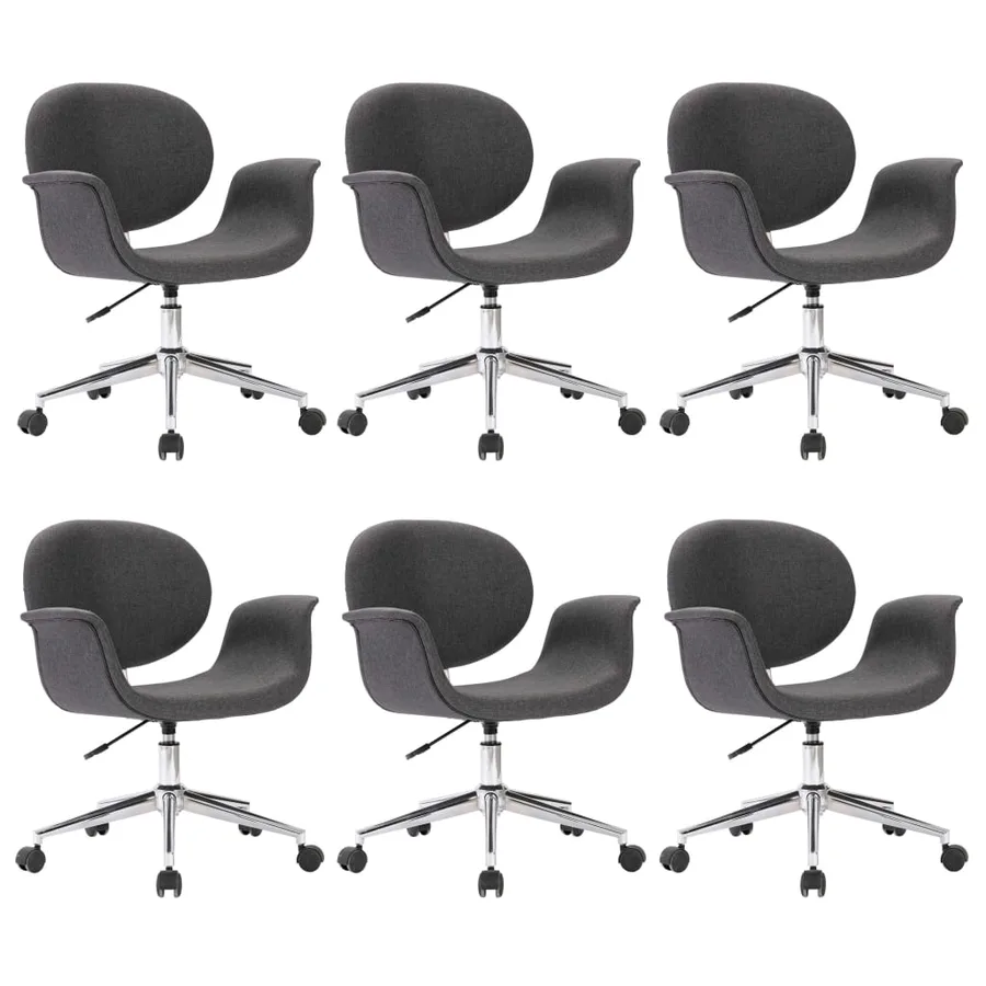 Chaises pivotantes à manger lot de 6 gris tissu - 2