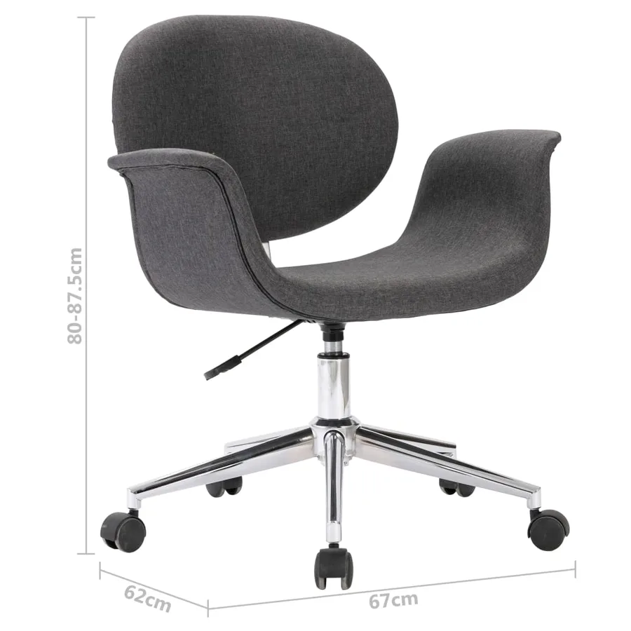 Chaises pivotantes à manger lot de 6 gris tissu - 9