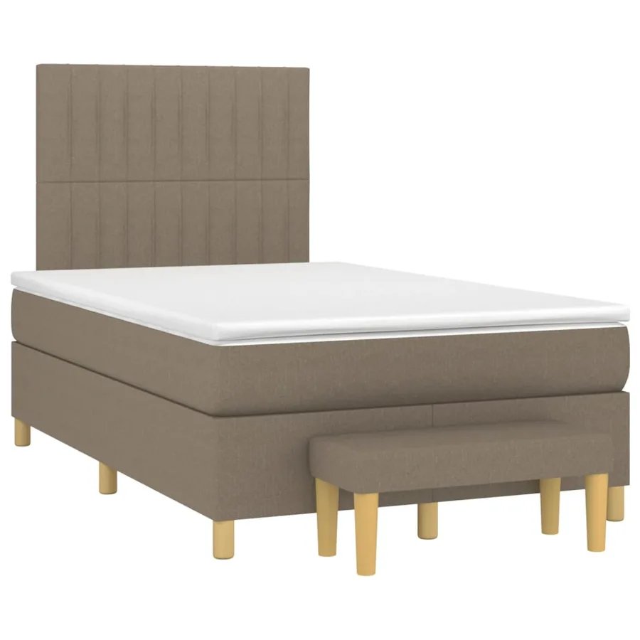 Sommier à lattes de lit avec matelas Taupe 120x200 cm Tissu - 3