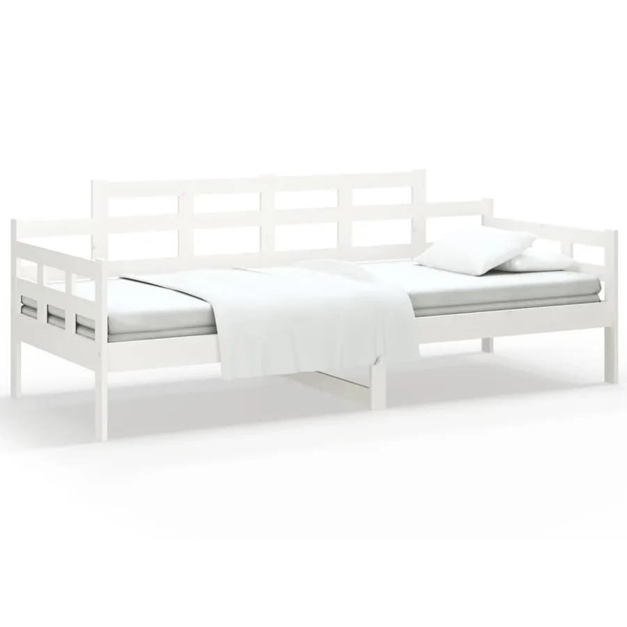 Lit de jour sans matelas blanc bois de pin massif 90x200 cm - 2