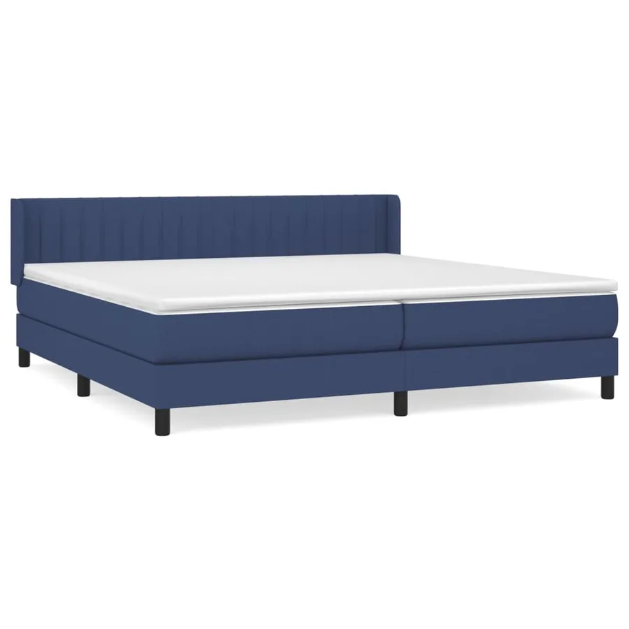 Sommier à lattes de lit avec matelas Bleu 200x200 cm Tissu - 2