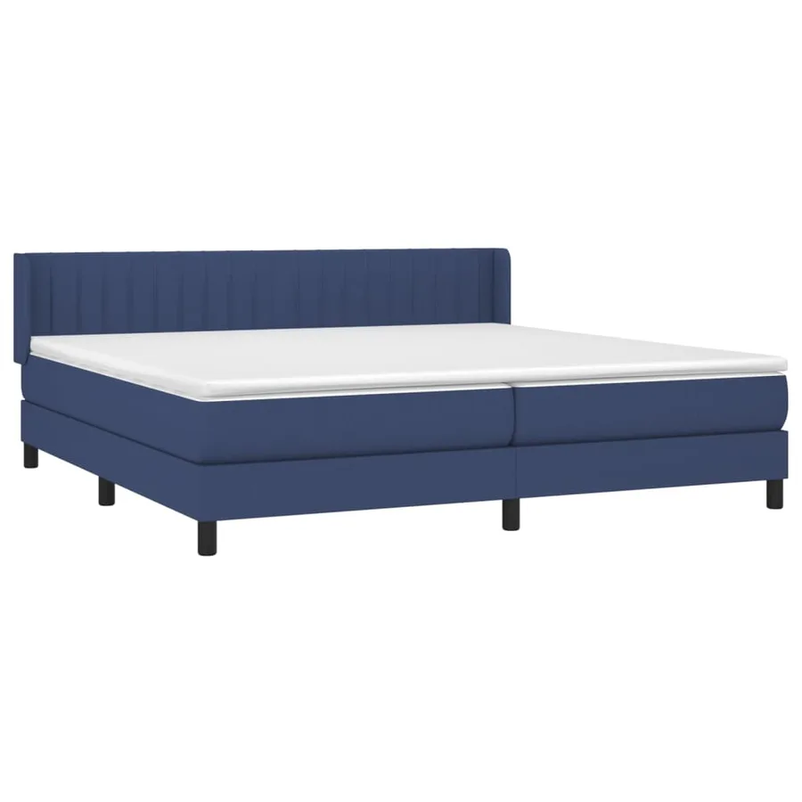 Sommier à lattes de lit avec matelas Bleu 200x200 cm Tissu - 3