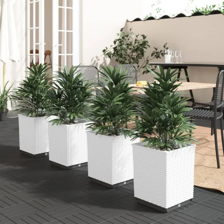 Jardinières 4 pcs blanc 30x30x37 cm polypropylène