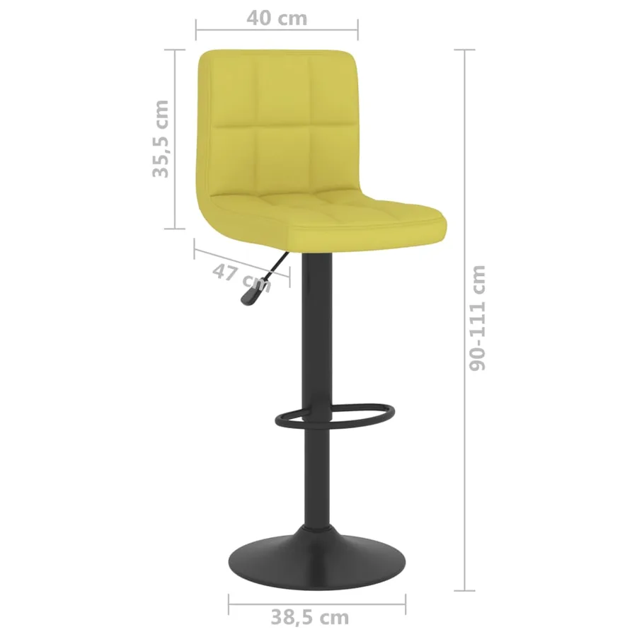 Tabourets de bar lot de 2 vert tissu - 10
