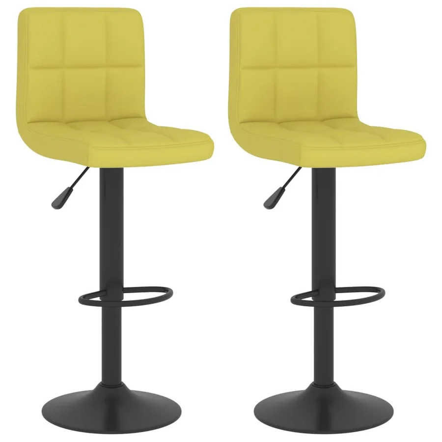 Tabourets de bar lot de 2 vert tissu - 2