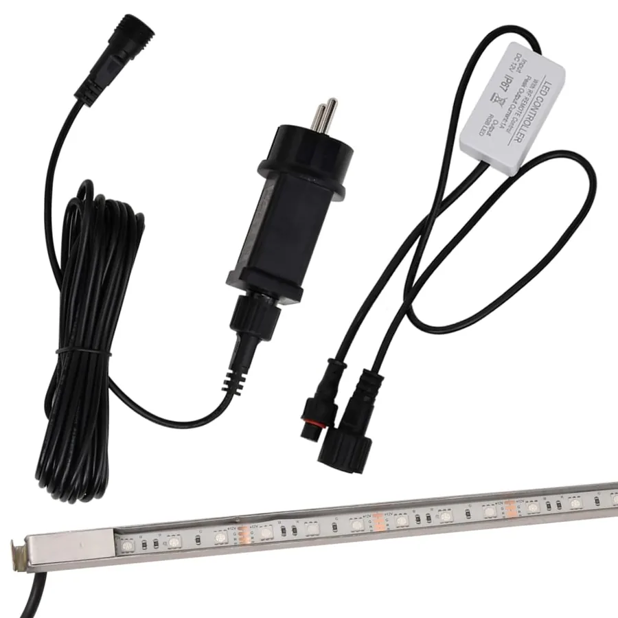 Déversoir pour cascade avec LED RVB Inox 90 cm - 11