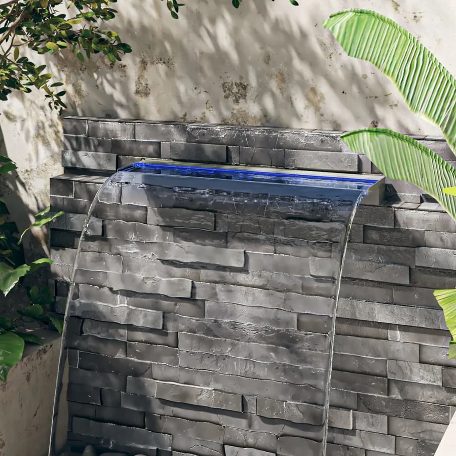 Déversoir pour cascade avec LED RVB Inox 90 cm - 5
