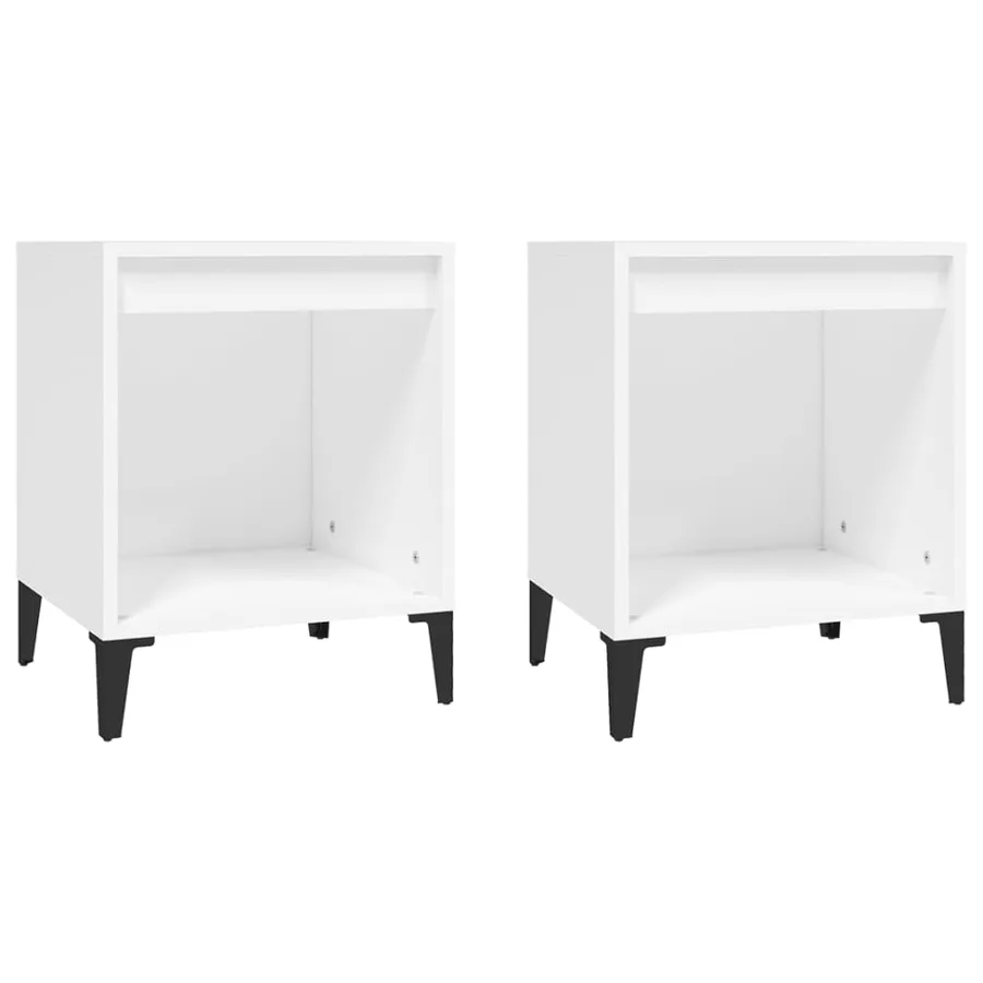 Tables de chevet 2 pcs Blanc 40x35x50 cm - 2