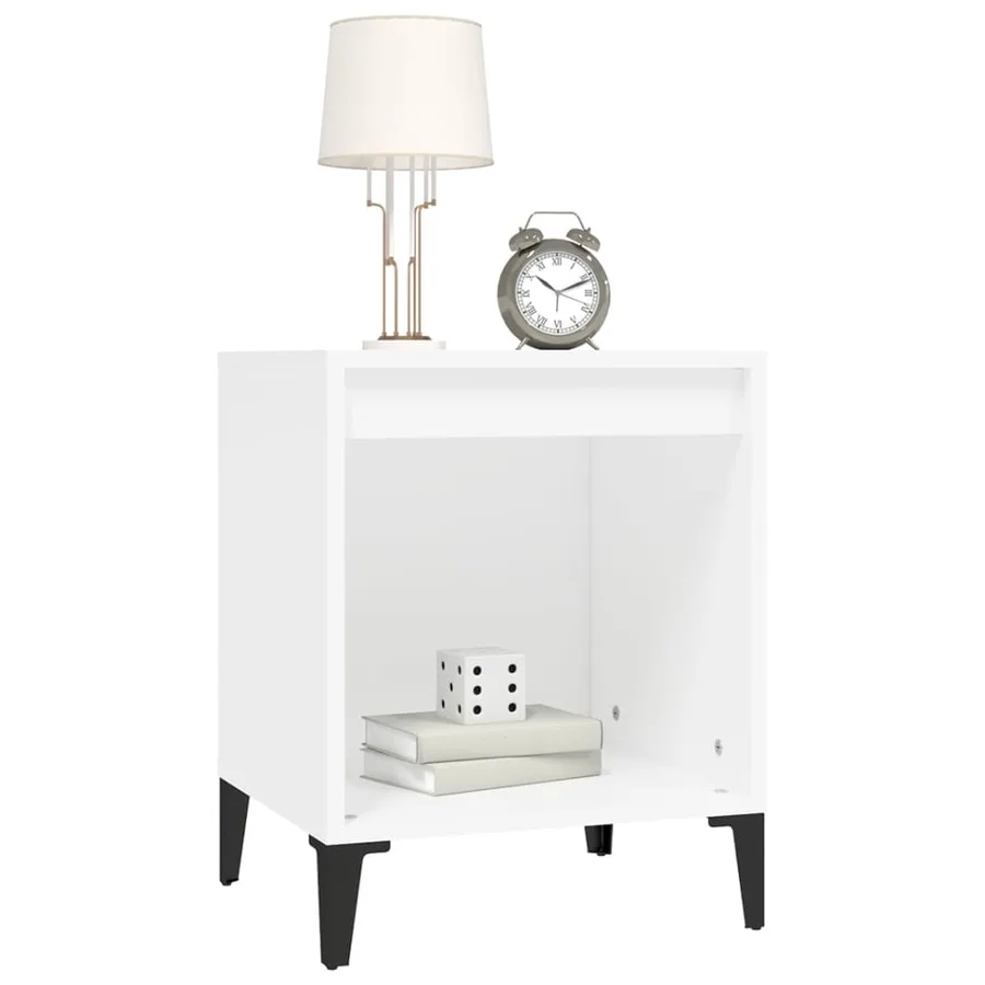 Tables de chevet 2 pcs Blanc 40x35x50 cm - 4