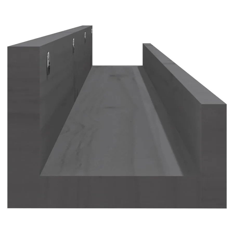 Étagères murales 2 pcs Gris 110x12x9 cm Bois de pin massif - 5