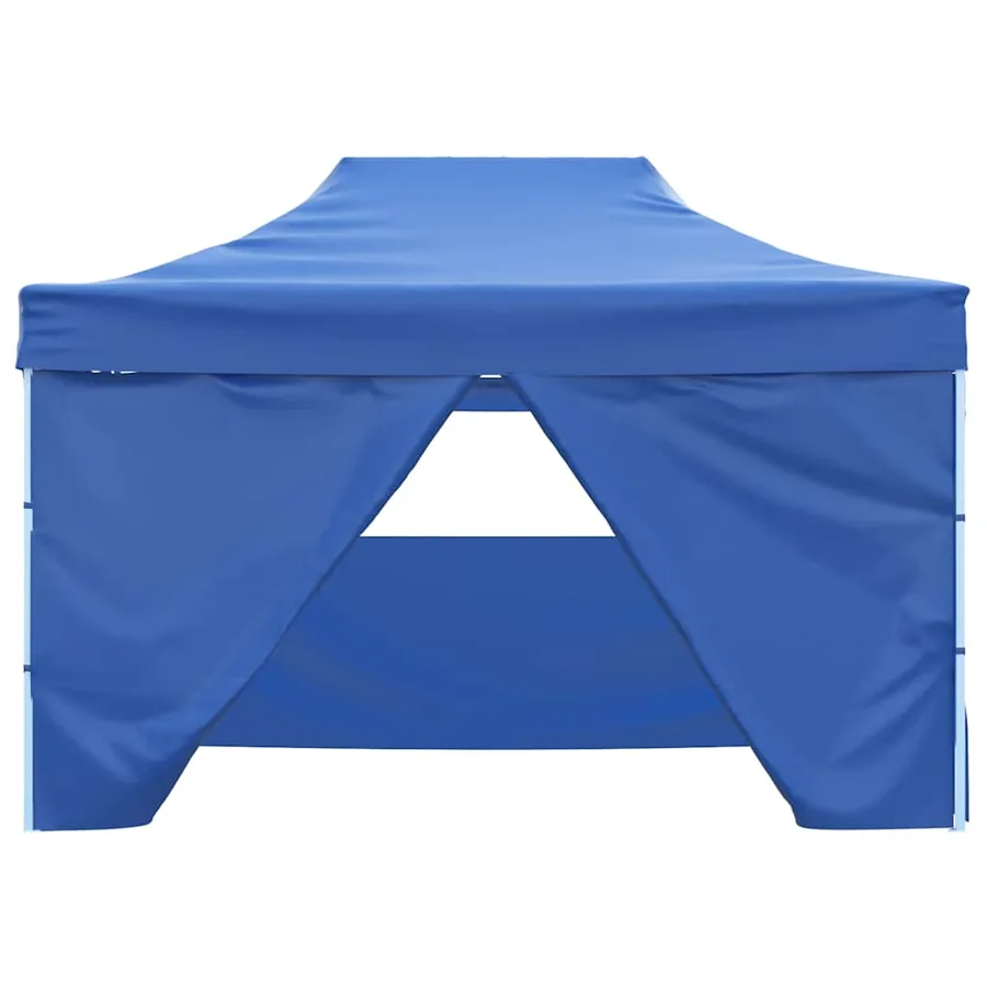 Tente de réception pliable avec 4 parois 3x4 m Acier Bleu - 3