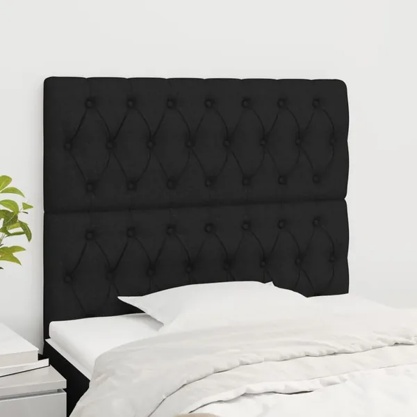 Tête de lit Noir 90x7x118/128 cm Tissu