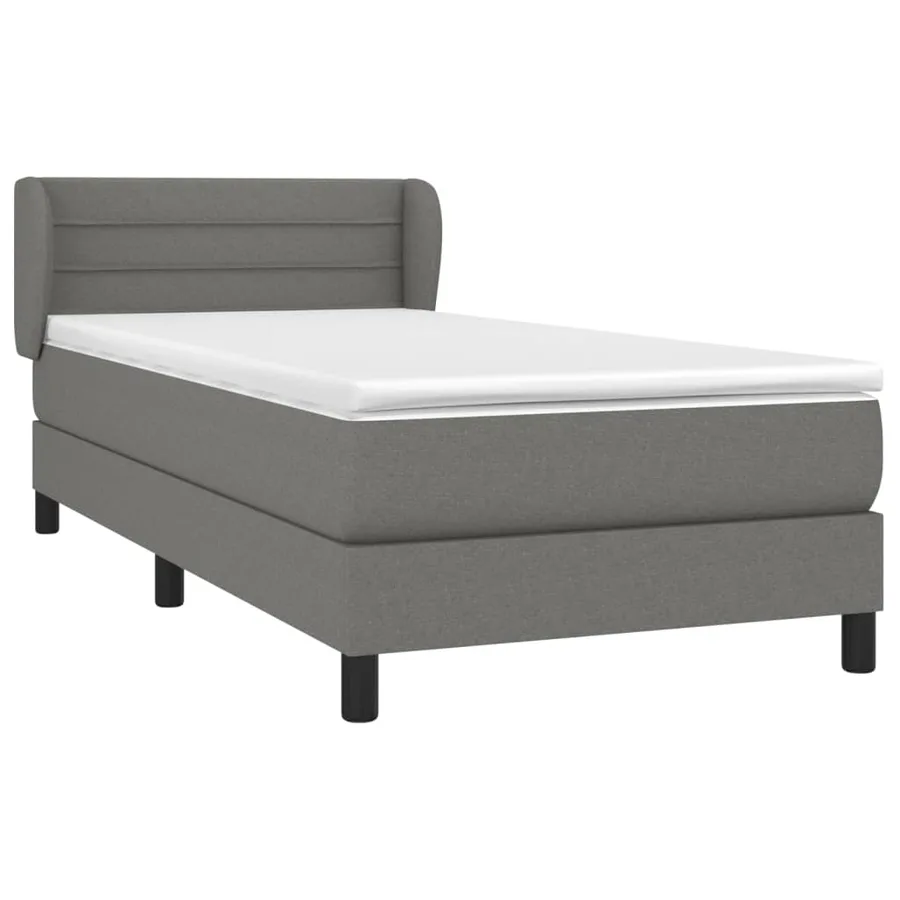 Sommier à lattes de lit avec matelas Gris foncé 80x200 cm Tissu - 3