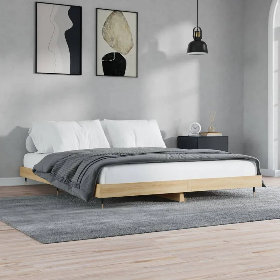 Cadre de lit sans matelas chêne sonoma 120x200 cm - 3