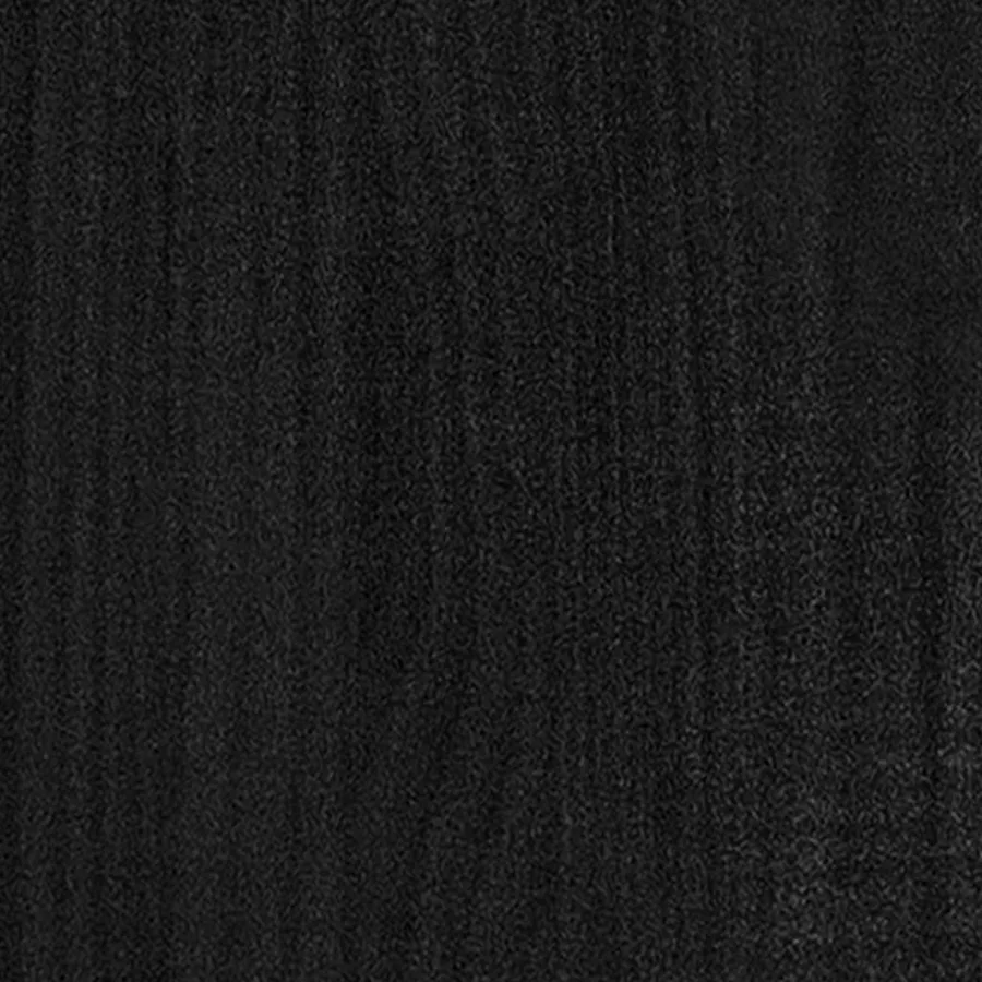 Cadre de lit sans matelas noir bois massif 140x190 cm - 5