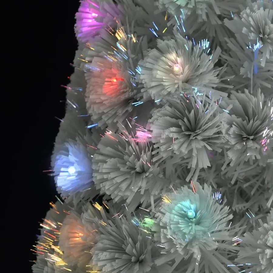 Arbre de Noël artificiel pré-éclairé blanc 210 cm fibre optique - 5