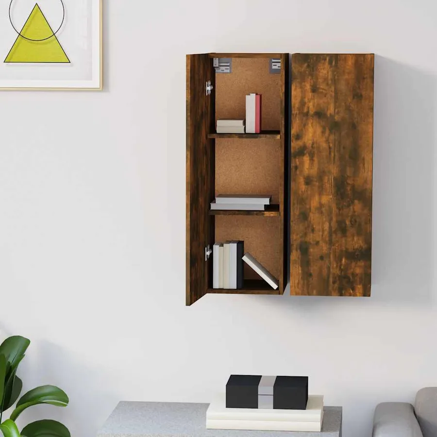 Meubles TV 2 pcs Chêne fumé 30,5x30x90 cm Bois d'ingénierie - 3