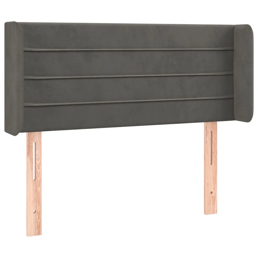 Tête de lit avec oreilles Gris foncé 103x16x78/88 cm Velours - 2