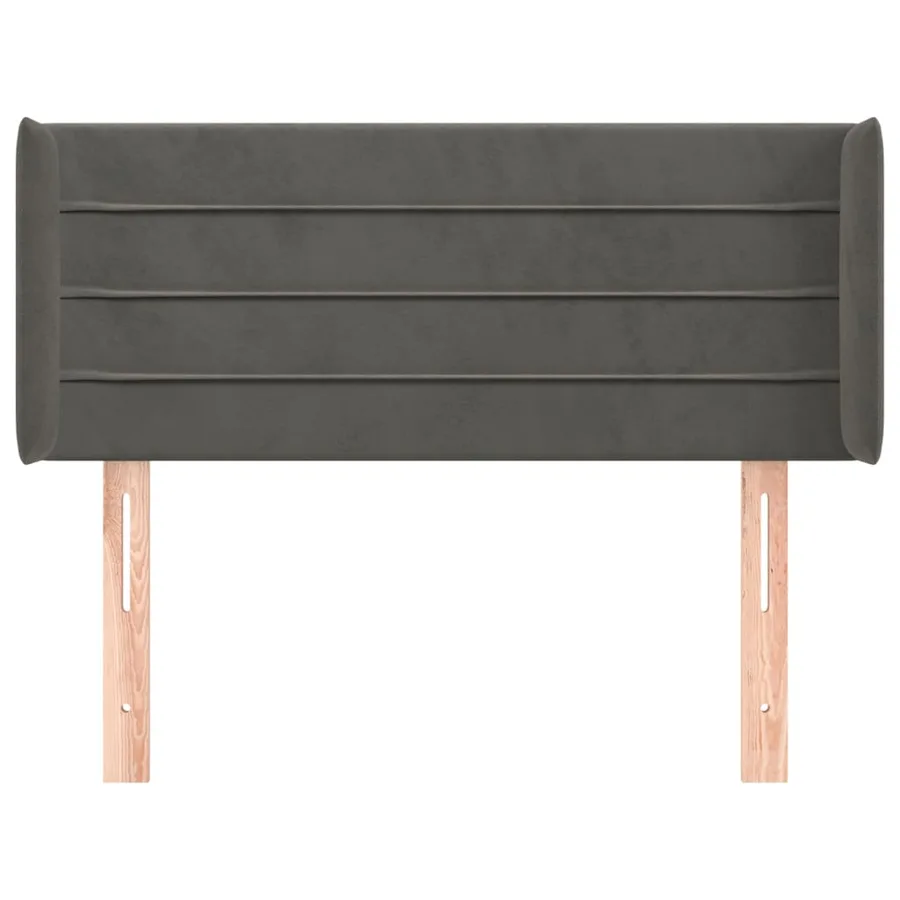 Tête de lit avec oreilles Gris foncé 103x16x78/88 cm Velours - 3