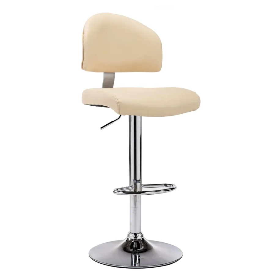 Tabourets de bar lot de 2 crème similicuir - 3