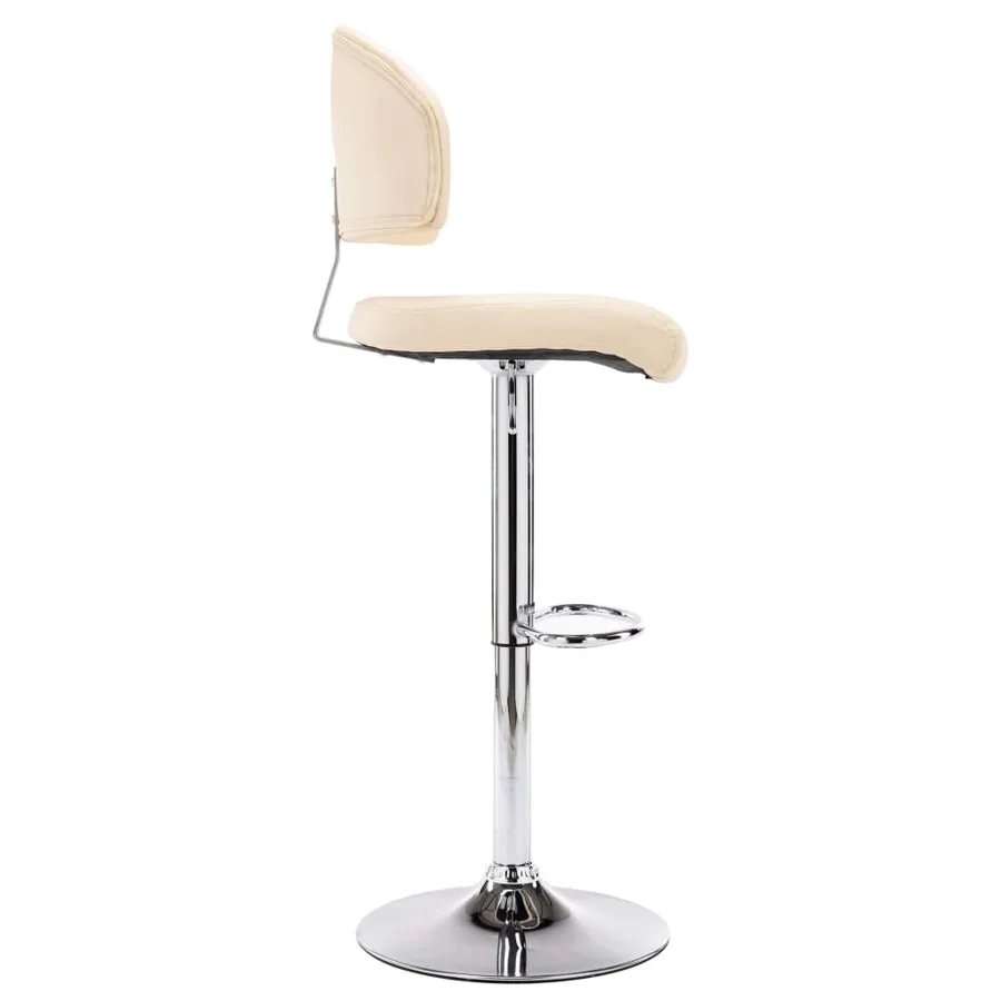 Tabourets de bar lot de 2 crème similicuir - 4