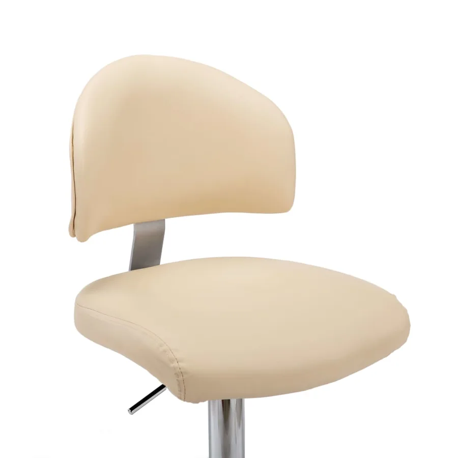 Tabourets de bar lot de 2 crème similicuir - 8
