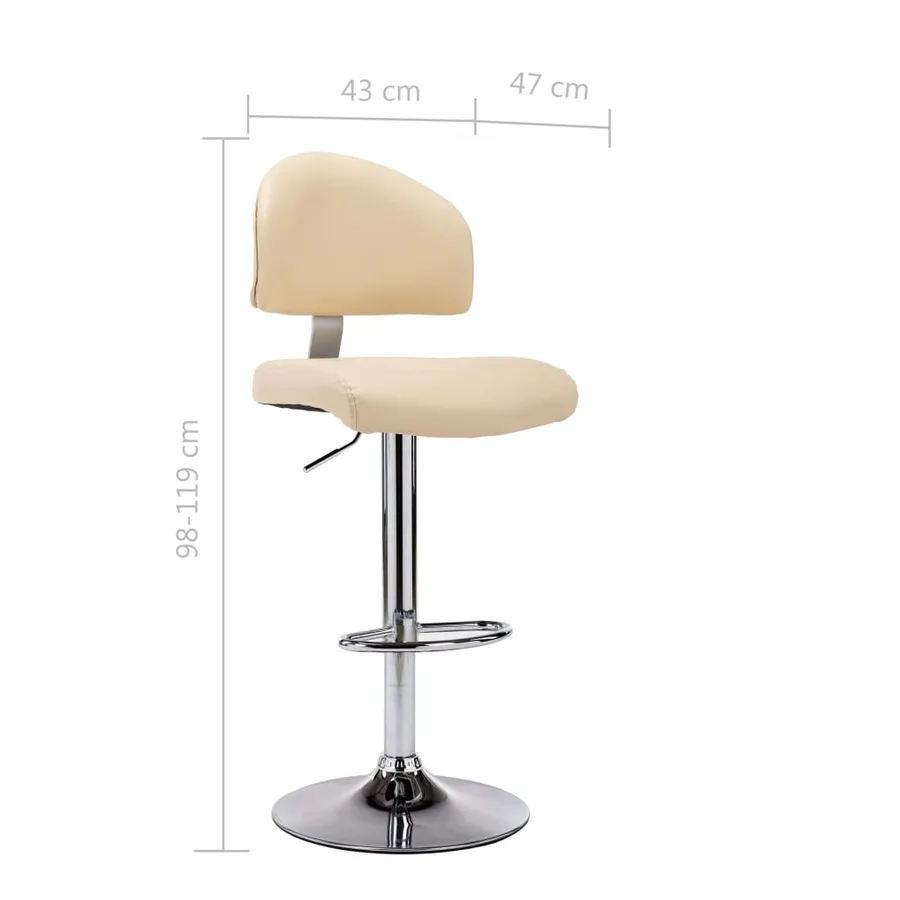 Tabourets de bar lot de 2 crème similicuir - 9