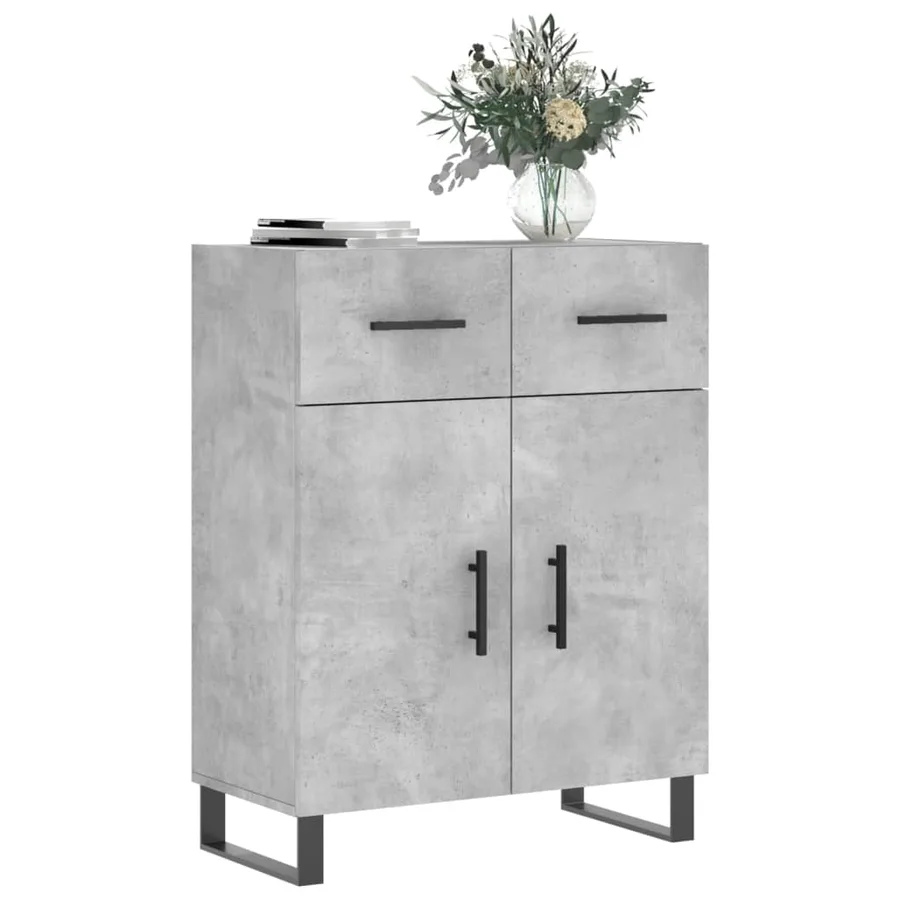 Buffet gris béton 69,5x34x90 cm bois d'ingénierie - 3