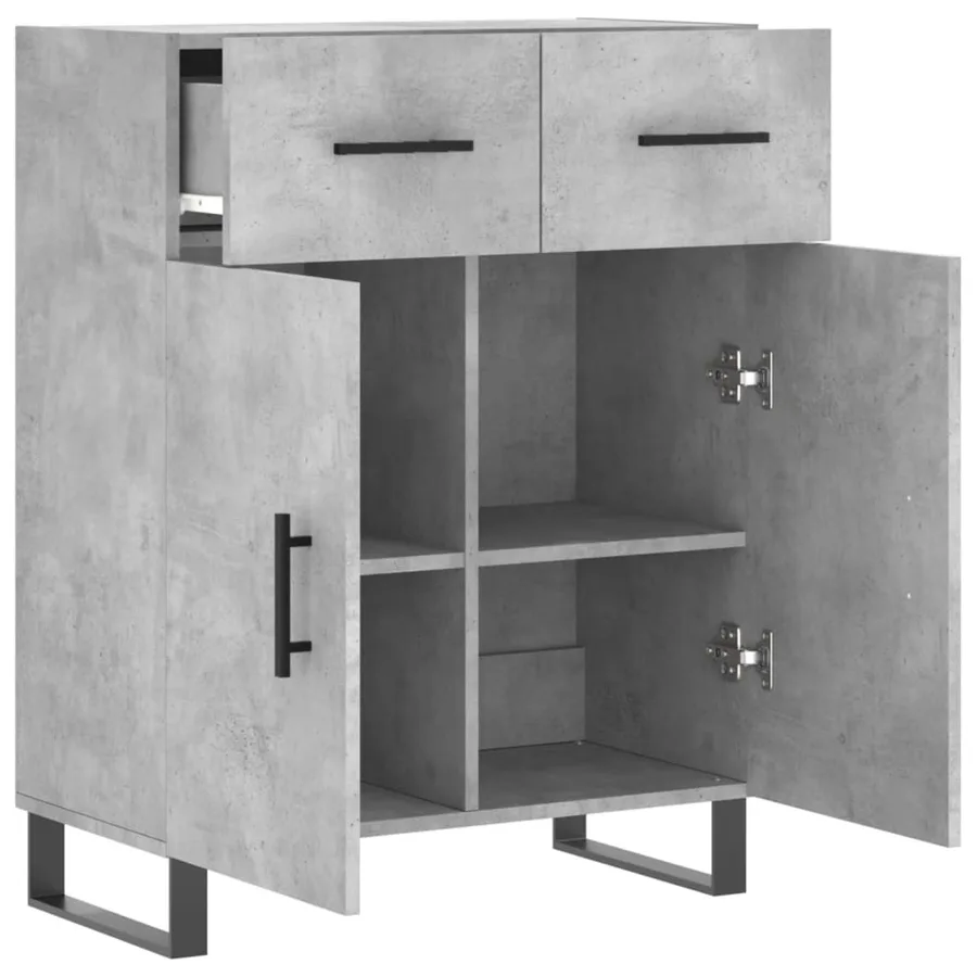 Buffet gris béton 69,5x34x90 cm bois d'ingénierie - 5