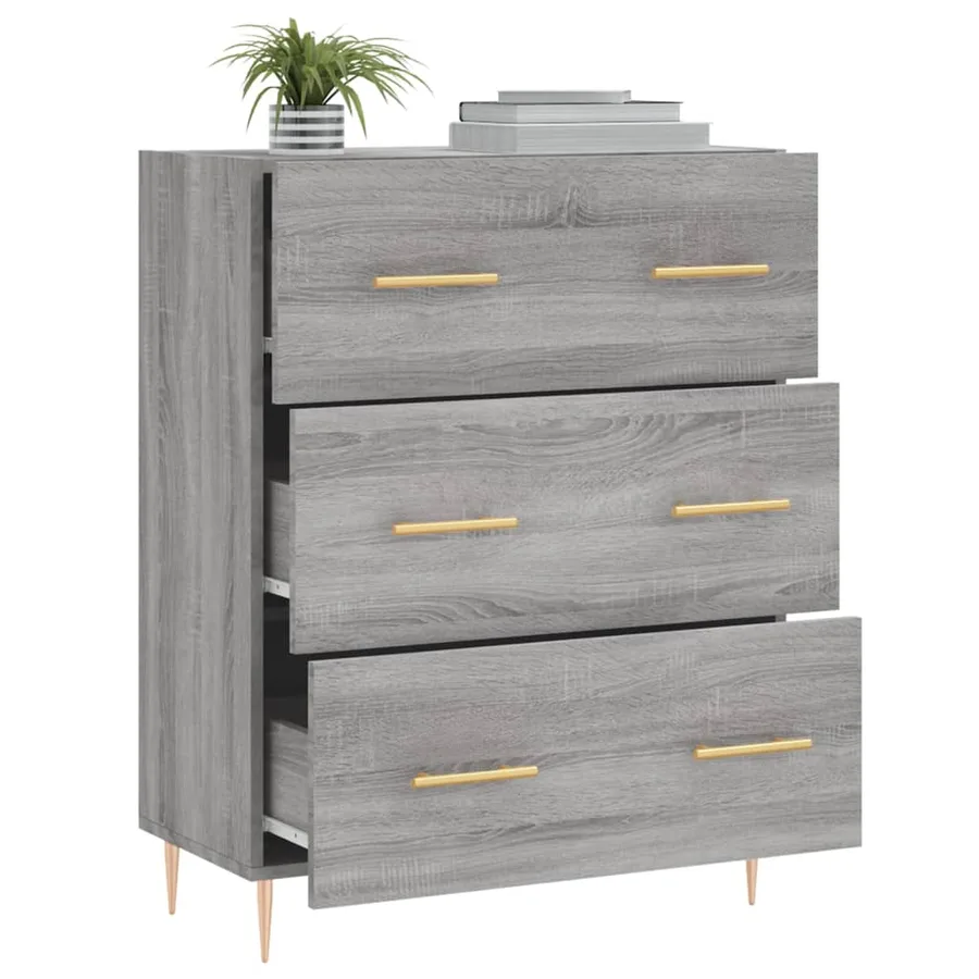 Buffet sonoma gris 69,5x34x90 cm bois d'ingénierie - 4