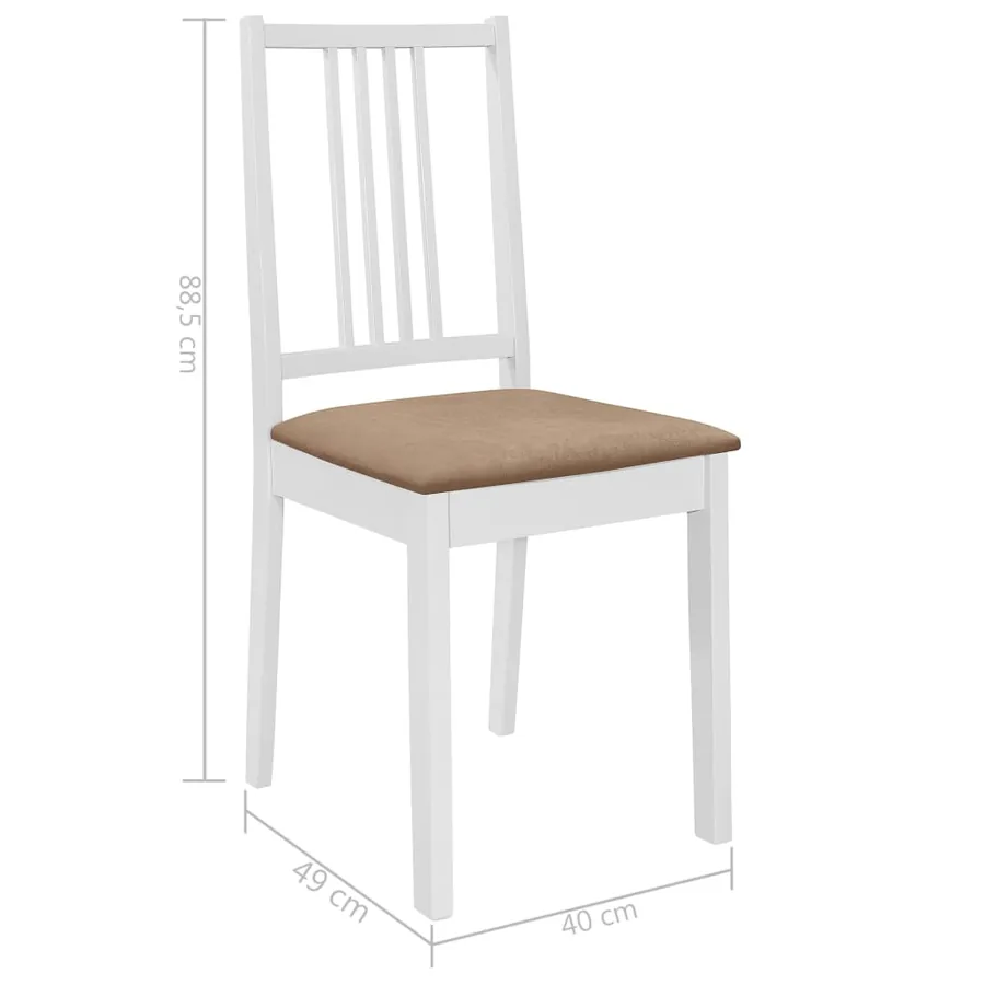Mobilier de salle à manger 5 pcs MDF Blanc - 14
