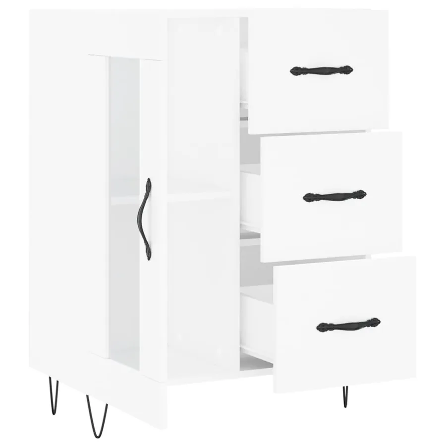 Buffet blanc 69,5x34x90 cm bois d'ingénierie - 6