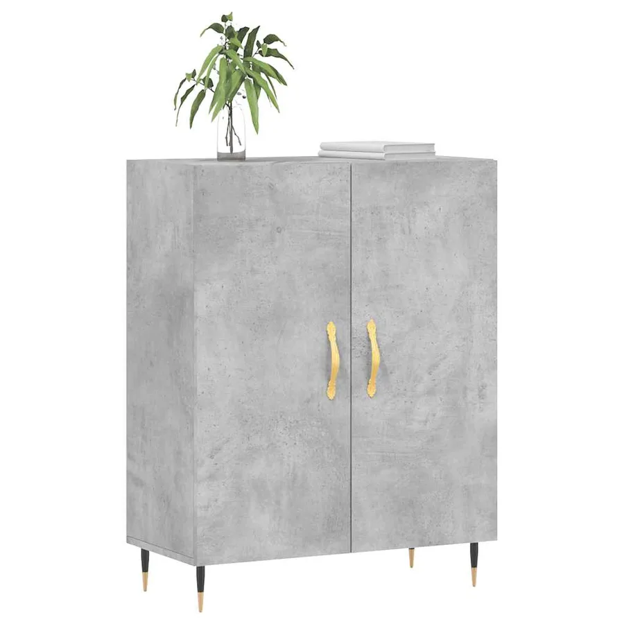 Buffet gris béton 69,5x34x90 cm bois d'ingénierie - 3