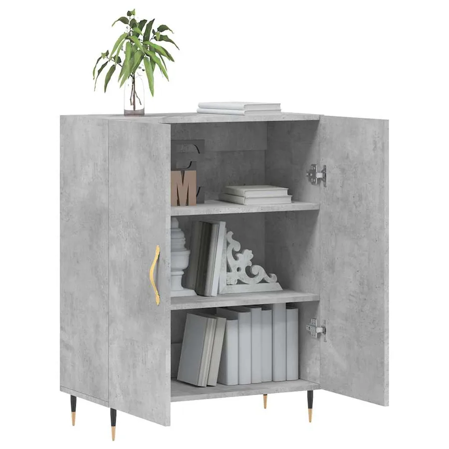 Buffet gris béton 69,5x34x90 cm bois d'ingénierie - 4