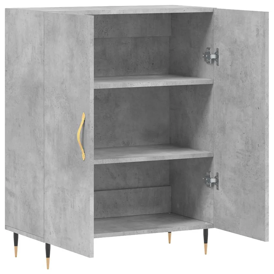 Buffet gris béton 69,5x34x90 cm bois d'ingénierie - 6
