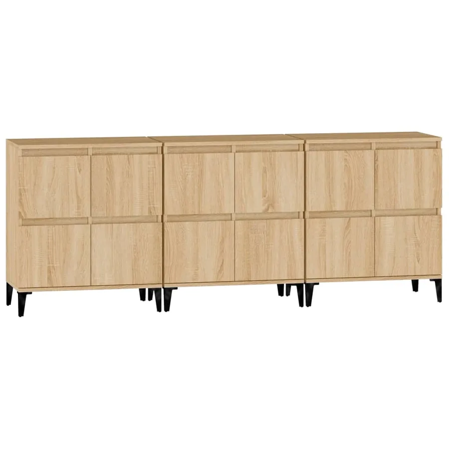 Buffets 3 pcs chêne sonoma 60x35x70 cm bois d'ingénierie - 6