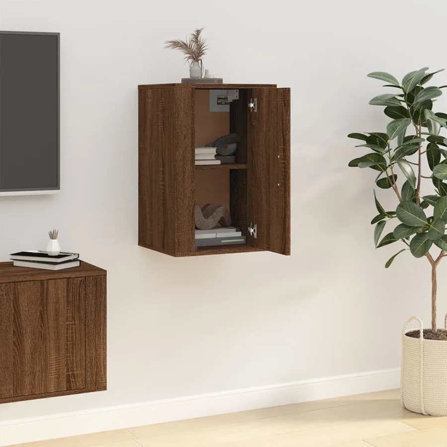 Meuble TV mural Chêne marron 40x34,5x60 cm - 3