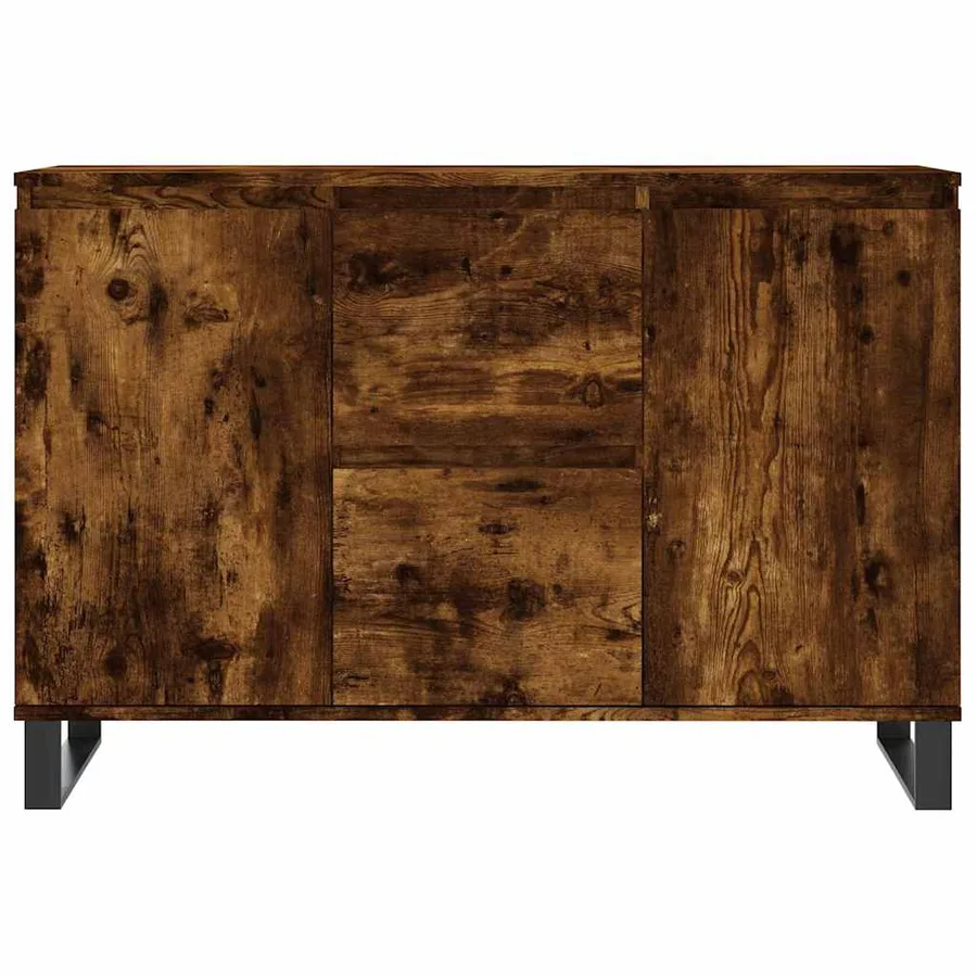Buffet chêne fumé 101,5x35x70 cm bois d'ingénierie - 5