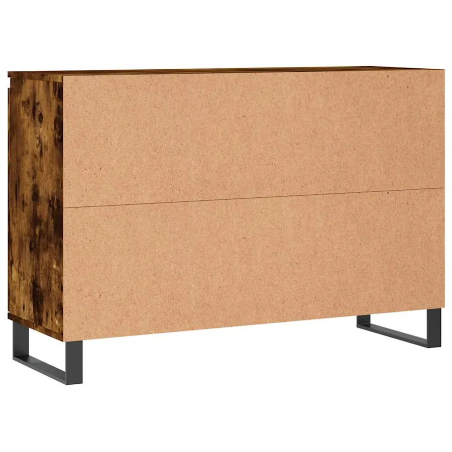 Buffet chêne fumé 101,5x35x70 cm bois d'ingénierie - 8