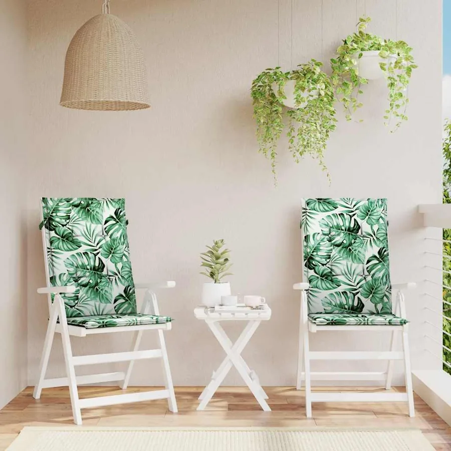Coussins de chaise à dossier haut lot de 2 modèle de feuille