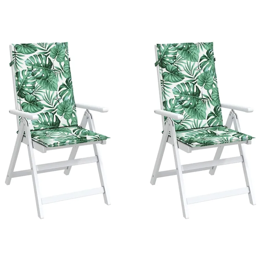 Coussins de chaise à dossier haut lot de 2 modèle de feuille - 4