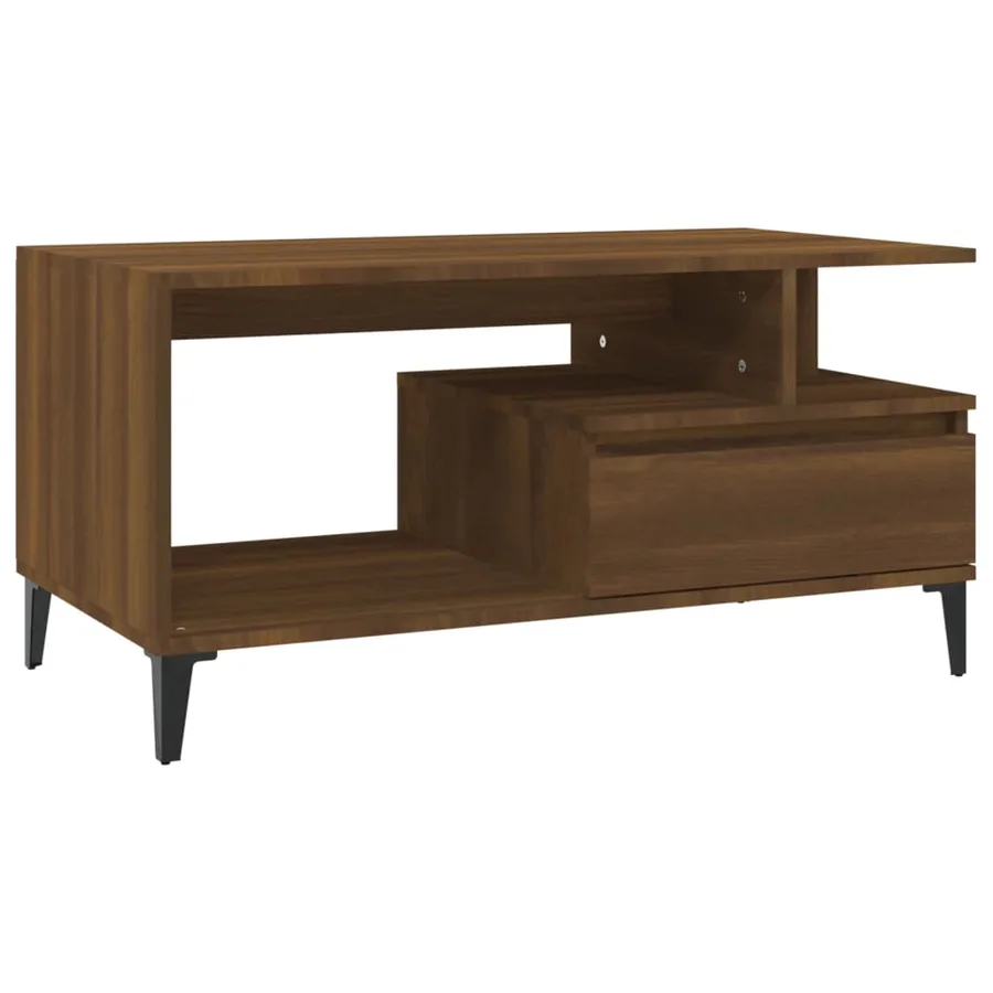 Table basse Chêne marron 90x49x45 cm Bois d'ingénierie - 2