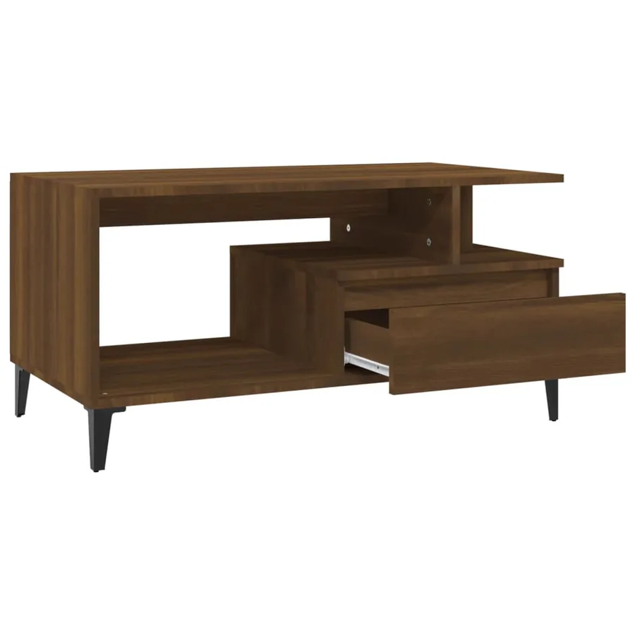 Table basse Chêne marron 90x49x45 cm Bois d'ingénierie - 6