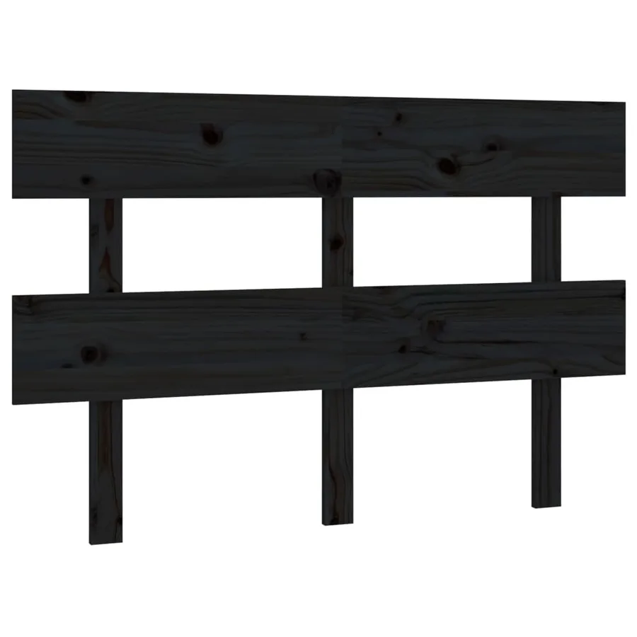 Tête de lit Noir 124x3x81 cm Bois massif de pin - 2