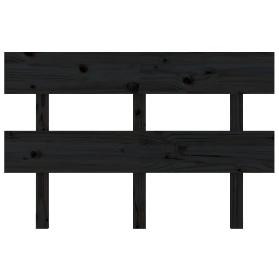 Tête de lit Noir 124x3x81 cm Bois massif de pin - 3