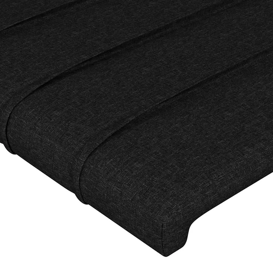 Cadre de lit sans matelas noir 80x200 cm tissu - 10