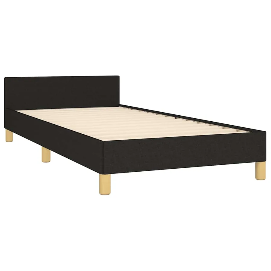 Cadre de lit sans matelas noir 80x200 cm tissu - 5