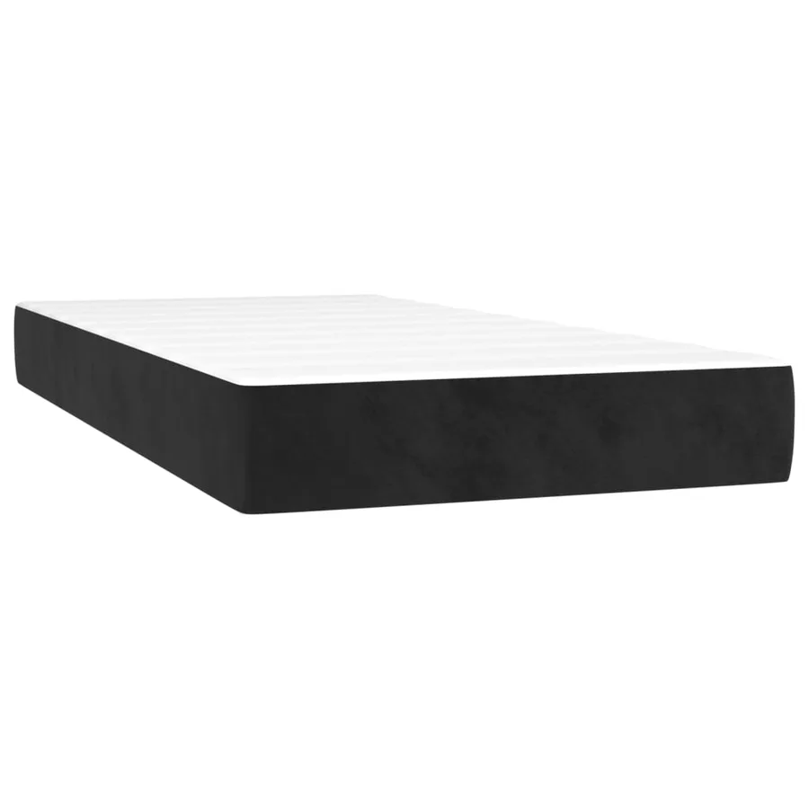 Sommier à lattes de lit avec matelas Noir 90x190 cm Velours - 5