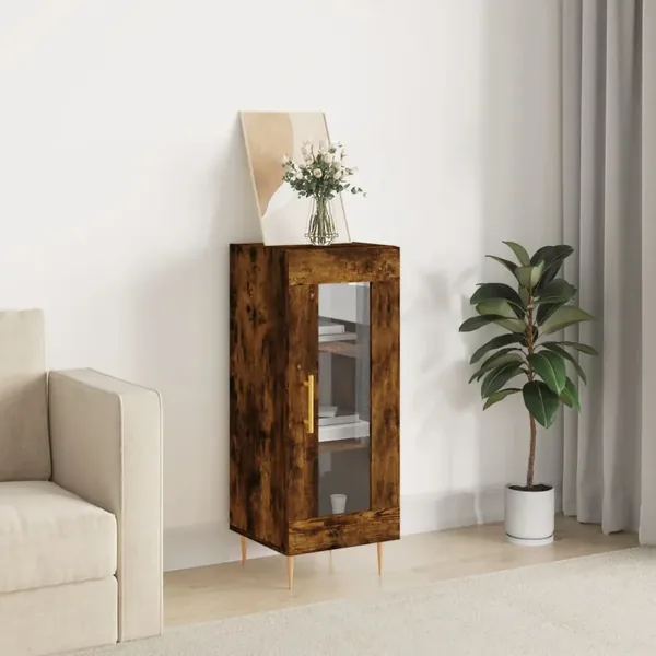Buffet Chêne fumé 34,5x34x90 cm Bois d'ingénierie